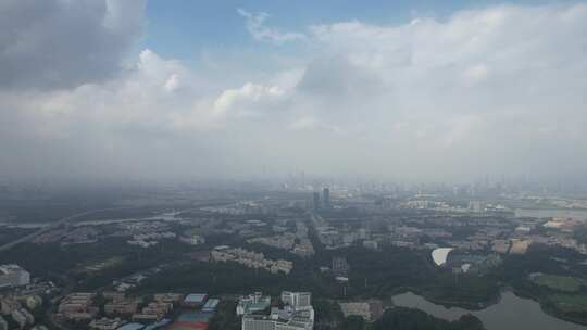 广州城市大景大学城航拍