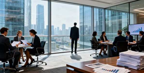 办公室白领商务会议场景