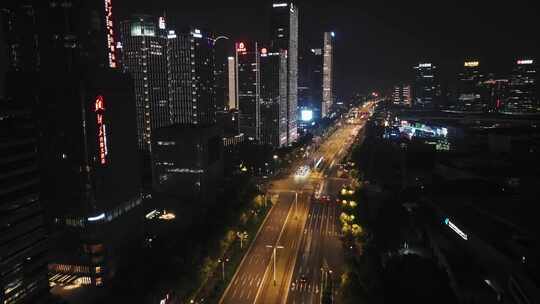 车水马龙 夜景航拍