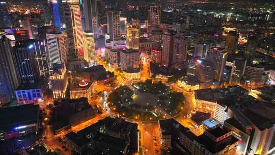 城市航拍  航拍都市 都市夜景