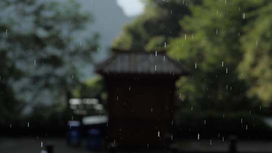 安徽黄山下雨天实拍视频