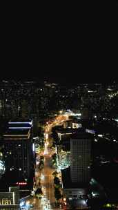 江苏徐州城市夜景灯光竖屏航拍