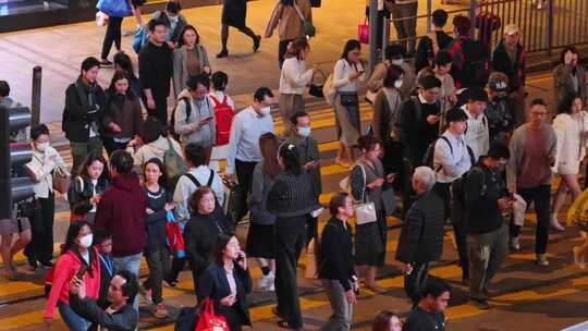 繁华香港街道人流