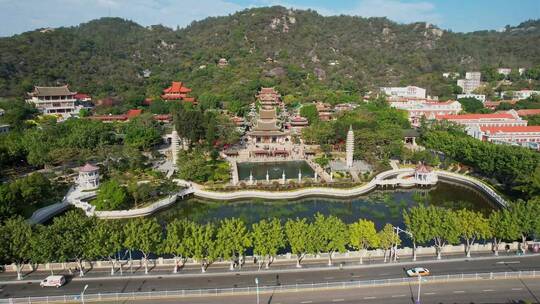 航拍厦门南普陀寺建筑景观