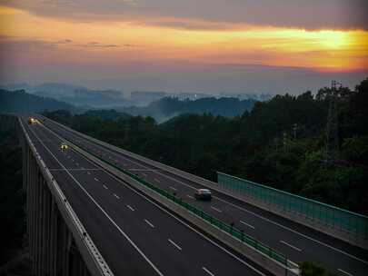 高速公路日落