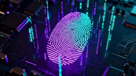 芯片上的指纹识别素材