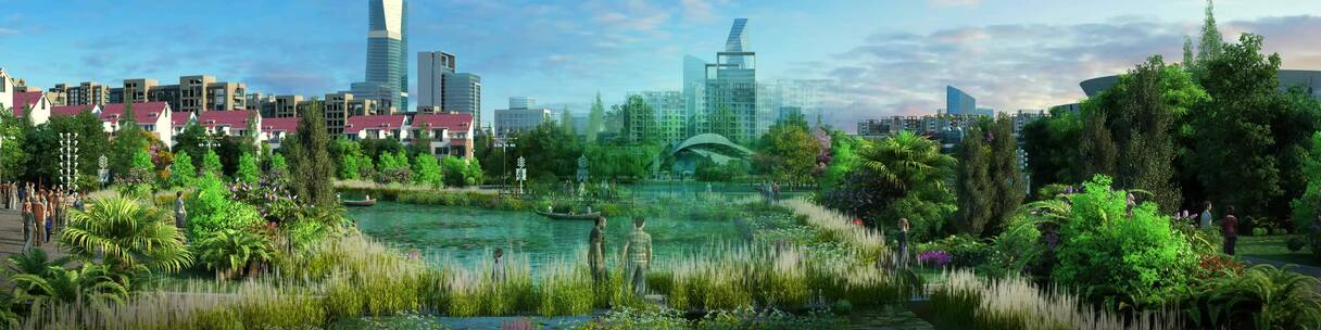 三维城市公园建筑漫游动画生态城市