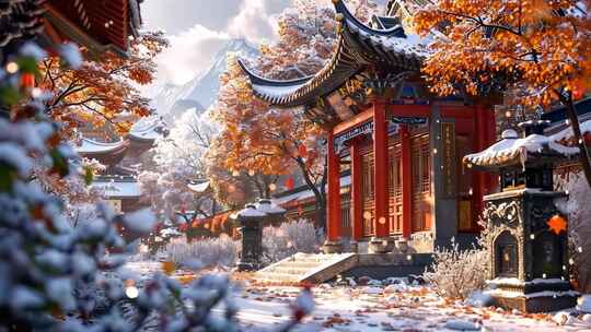 合集 中国古风建筑场景 舞台大屏片头背景