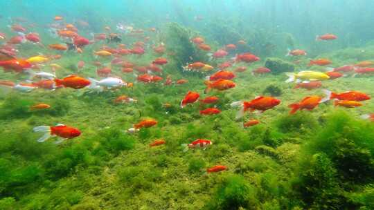 济南护城河黑虎泉水下鱼群