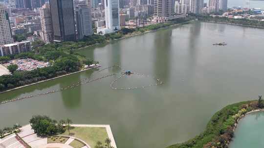 厦门市白鹭洲公园筼筜湖白鹭女神湖滨南路