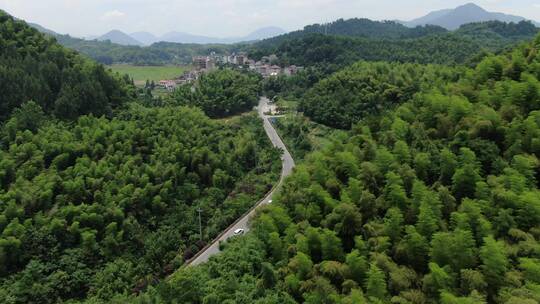 航拍浙江杭州桐庐山区自然风景