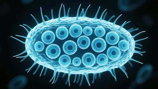 微观细菌3D渲染展示