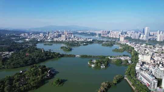 广东惠州西湖全景航拍视频素材模板下载
