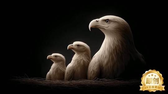 雄鹰守护雏鸟成长 巢穴哺育生命的感动瞬间