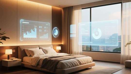 卧室智能屏幕显示数据画面
