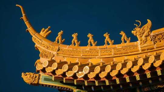 古建筑屋檐脊兽特写