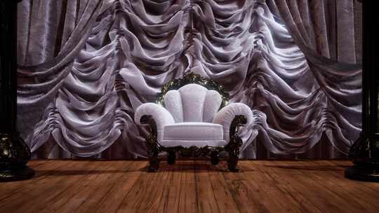 豪华剧院窗帘舞台带椅子