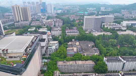 湖北武汉洪山区街道口航拍城市风景风光珞瑜