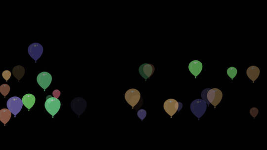 彩色气球飘飞（透明通道）