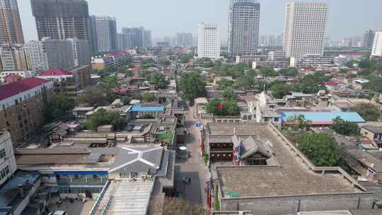 河北邯郸串城街历史文化街区航拍