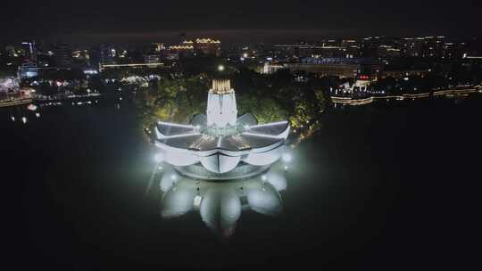 航拍李叔同纪念馆夜景