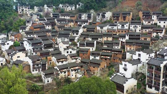 多角度航拍婺源篁岭景区