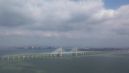泉州湾跨海大桥航拍海上大桥大海桥梁视频素材模板下载