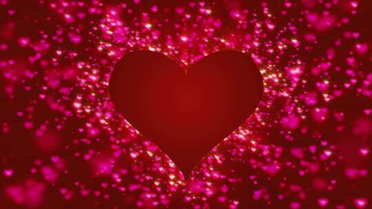 情人节和爱情动画发光的心视频素材模板下载