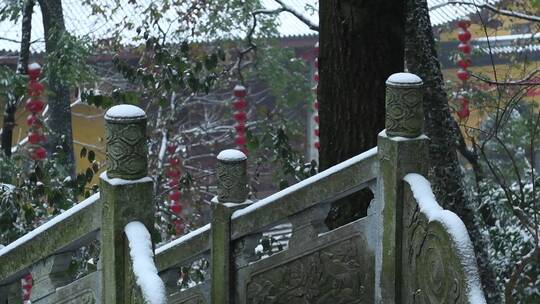 杭州上天竺法喜讲寺下雪天风景