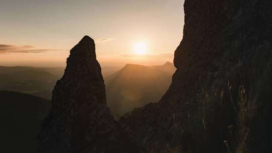 山，山顶，岩石，俯瞰