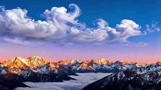 雪山自然风光全景