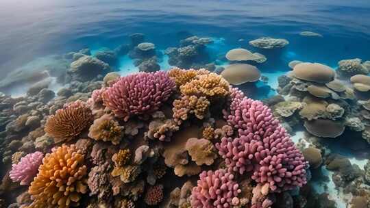 海底多彩珊瑚景观