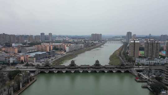 罗江廊桥、城市水域、古色古韵