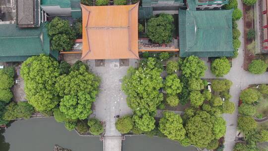 湖南长沙开福古寺历史文化古建筑航拍