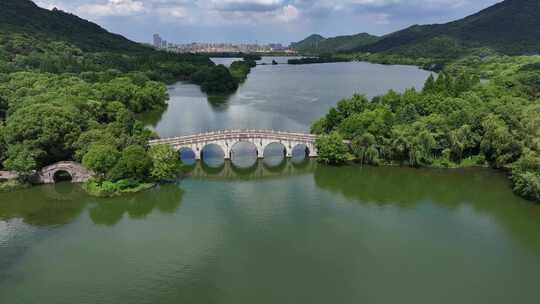 杭州湘湖景区跨湖桥遗址航拍