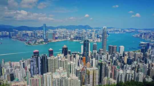 【正版素材】香港大景全景大气俯拍视频素材模板下载