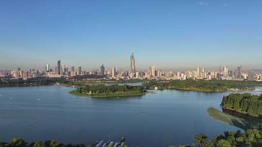 南京玄武湖南京城市大景航拍