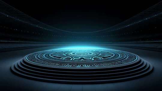 未来科技感舞台中心光芒四射