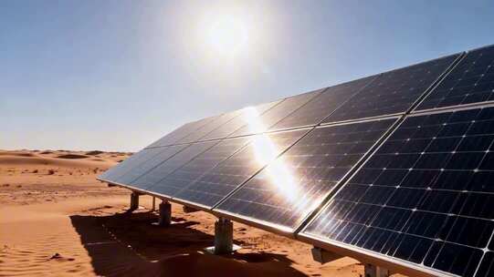 沙漠中的太阳能光伏板