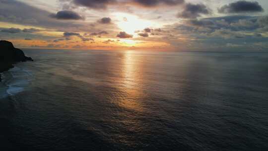 海边日落大海夕阳海浪视频素材模板下载