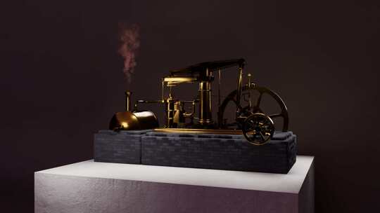 蒸汽机 瓦特 瓦特蒸汽机 工业革命视频素材模板下载