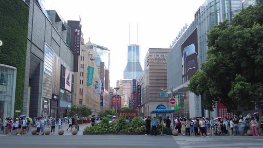 上海南京东路步行街4K实拍