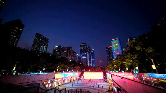 广州珠江新城花城广场夜景 地下商场