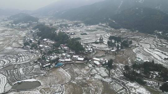 航拍 农田 农业 种植 冬天 雪景