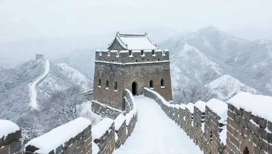 雪后长城风光俯瞰