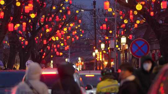 北京模式口古街春节年味市井繁荣