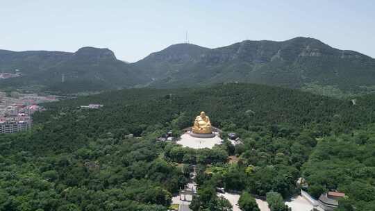 航拍山东济南千佛山风景区