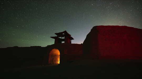 英仙座流星雨星空银河延时摄影