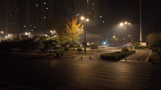 疫情下洛阳城市交通夜景