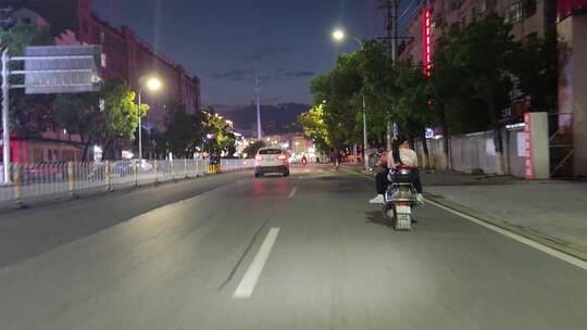 城市夜景街头景象视频素材模板下载